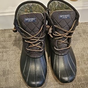 Sperry Black Quilted Waterproof Boots